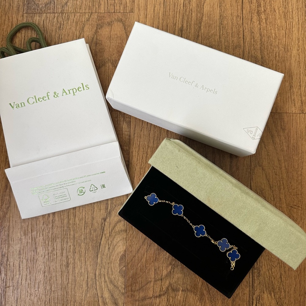 Van Cleef & Arpels Blue Clover Bracelet